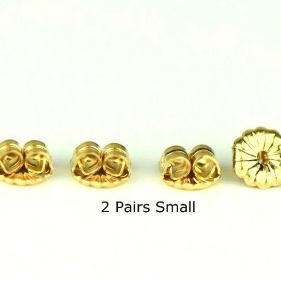 Solid 14K White or Yellow Gold Earring Backs Butterfly 6 Small Pair Findings - Picture 6 of 14